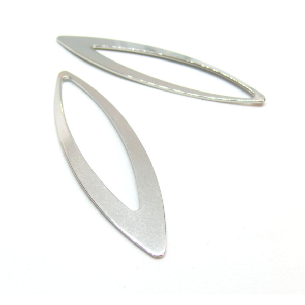 Pendentifs forme Marquise 54mm,  Acier Inoxydable 304, finition Argenté