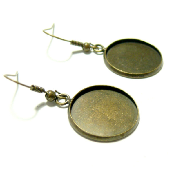 PAX 10 Boucles d'oreille crochet Qualité Laiton 16mm métal couleur BRONZE
