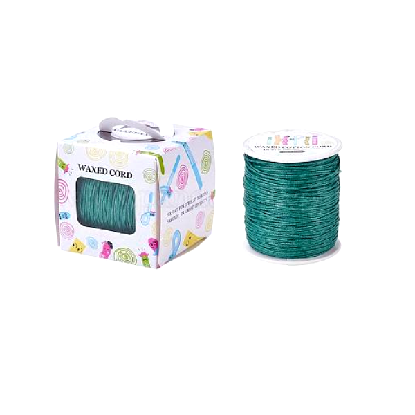 Bobine dans boite, d'environ 90 mètres, fil en coton ciré 1mm, Vert Émeraude coloris 275