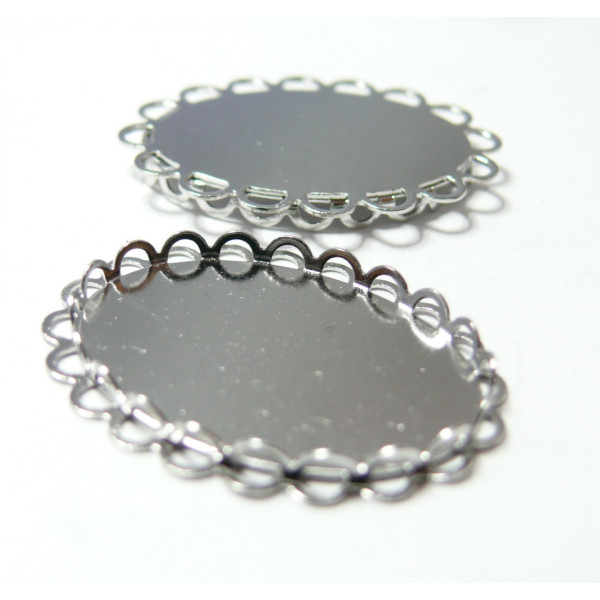 Supports de pendentif double vague 13 par 18mm, laiton finition Argent Platine