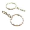 Porte Clés, Porte Clefs 25mm métal couleur Argent Platine avec Chaîne, DIY
