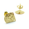 Boucles d'oreilles Puce Éventail Martelée 12mm Acier inoxydable 304 finition Doré 18Kt