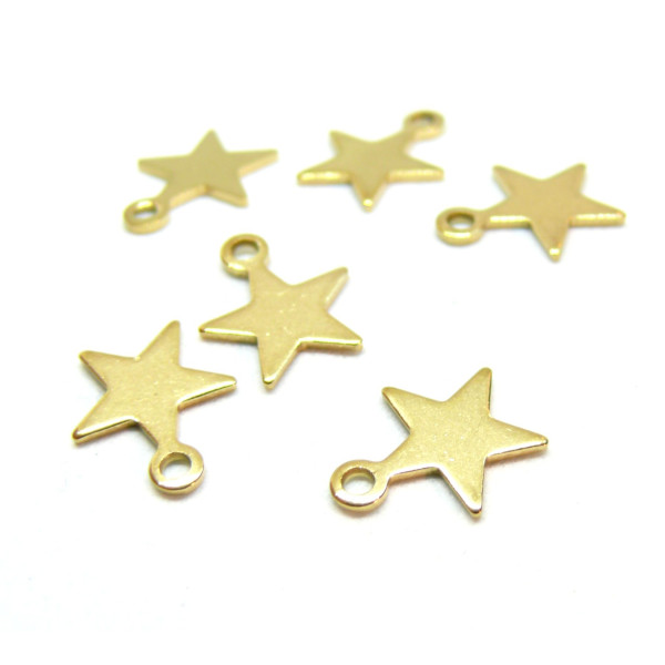Pendentifs - Étoile 11mm - finition Doré en Acier Inoxydable 304- pour bijoux raffinés