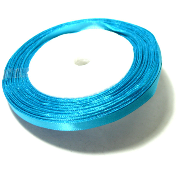 Rouleau de 22 mètres ruban satin 6mm, Bleu turquoise,  PY047