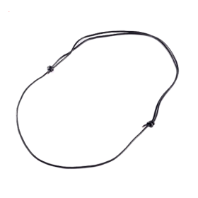 Colliers ajustable 1.2mm, cuir véritable Noir