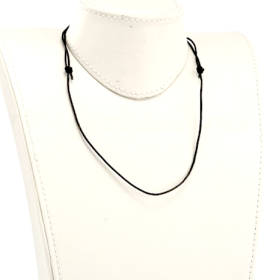 Colliers ajustable 1.2mm, cuir véritable Noir