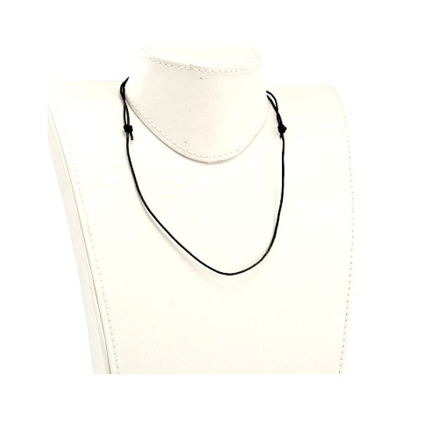 Colliers ajustable 1.2mm, cuir véritable Noir