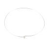 Collier Torque, Jonc rigide 1mm, Laiton finition Argent Platine avec Perle qui se dévisse