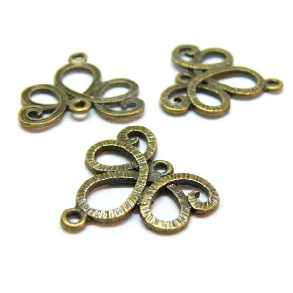 Pendentifs, multi connecteur ARABESQUE, laiton finition Bronze
