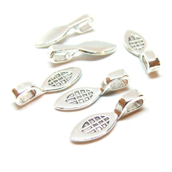Bélières à Coller, forme Marquise métal, attache pendentif couleur Argent Antique