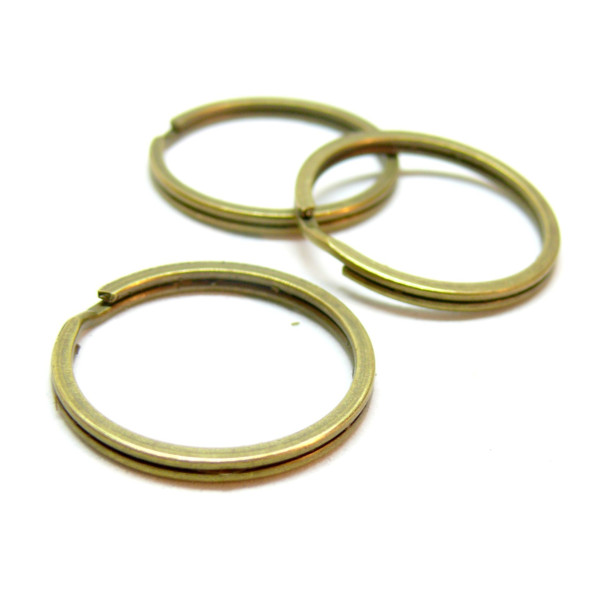 Anneaux Porte Cles, Porte Clefs 25mm, métal finition Bronze
