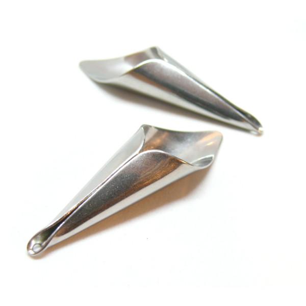 Coupelles, Caps Cônes 46mm, Acier Inoxydable 304 finition Argenté