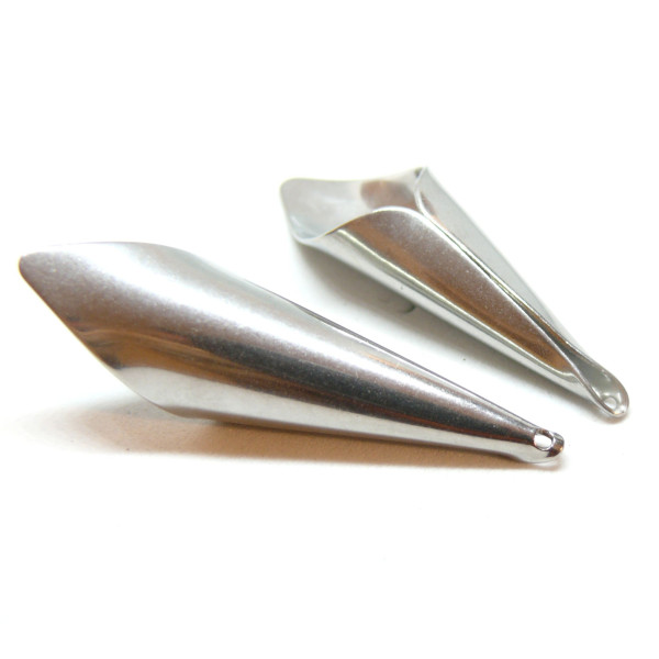 Coupelles, Caps Cônes 46mm, Acier Inoxydable 304 finition Argenté