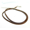 Colliers Ras de Cou,  Corde Cirée MARRON 2mm, avec chaine d'extension