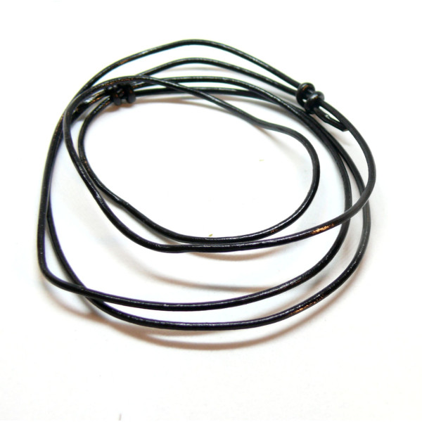 H11JN01489 – Lot de 4 Colliers Ajustables 1.2mm – Cuir Véritable Noir