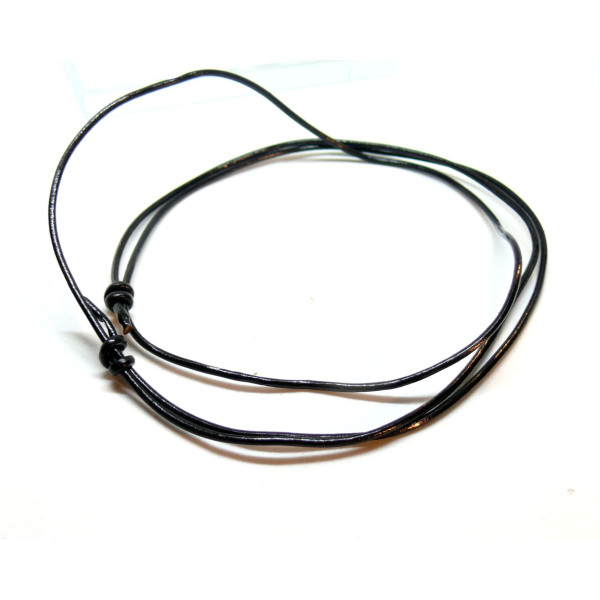 H11JN01489 – Lot de 4 Colliers Ajustables 1.2mm – Cuir Véritable Noir