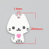 Pendentifs Chat, style émaillé Blanc 20mm