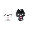 Pendentifs Chat, style émaillé Blanc 20mm
