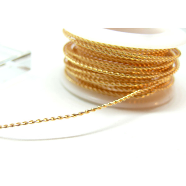 Fil torsadé 0.6mm, Cuivre Doré  à l'or fin 14K
