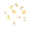 Boucles d'oreilles, Puce Coeur 13mm, Acier Inoxydable finition Or 18KT, Placage IONIQUE
