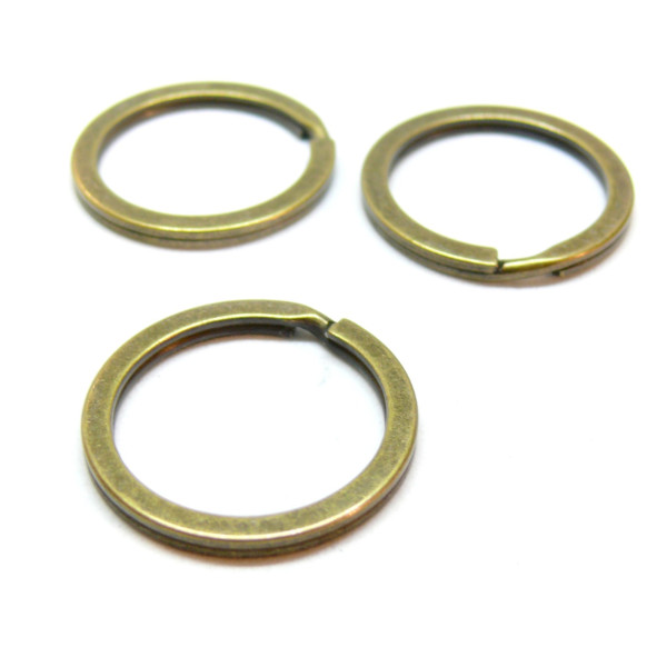 Anneaux Porte Cles, Porte Clefs 25mm, métal finition Bronze