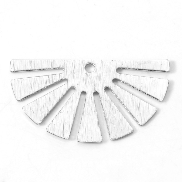 Pendentifs, forme géométrique Eventail 35m, Laiton strié finition PLATINUM