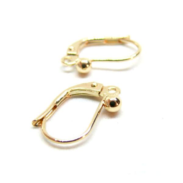 Boucles d'oreille dormeuses BILLE, laiton Doré à l'or fin 14K