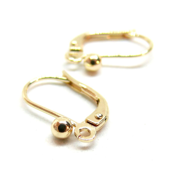 Boucles d'oreille dormeuses BILLE, laiton Doré à l'or fin 14K