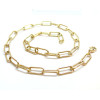 Collier 45 cm,  grande maille Rectangle 17mm, Acier Inoxydable 304, finition Doré, Placage IONIQUE
