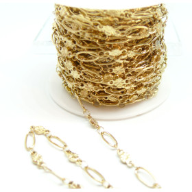 Chaine, maille Fantaisie, Acier Inoxydable 304, finition Doré, Placage IONIQUE