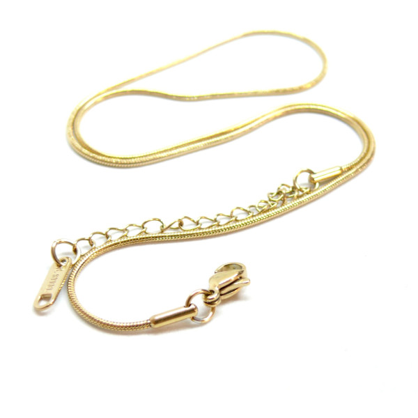 Collier chaine serpent 1.2 mm, Acier Inoxydable 304, finition Doré, Placage IONIQUE