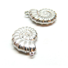 Pendentifs Coquillage 3D, Acier Inoxydable 304 finition Argenté