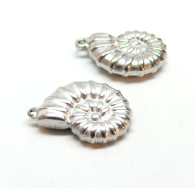 Pendentifs Coquillage 3D, Acier Inoxydable 304 finition Argenté