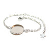 Supports de Bracelet, maille Forçat, pour cabochon 16mm,  Acier Inoxydable 304, finition Argenté