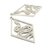 Pendentifs Serpent dans Losange 42mm, Acier Inoxydable 304, finition Argenté