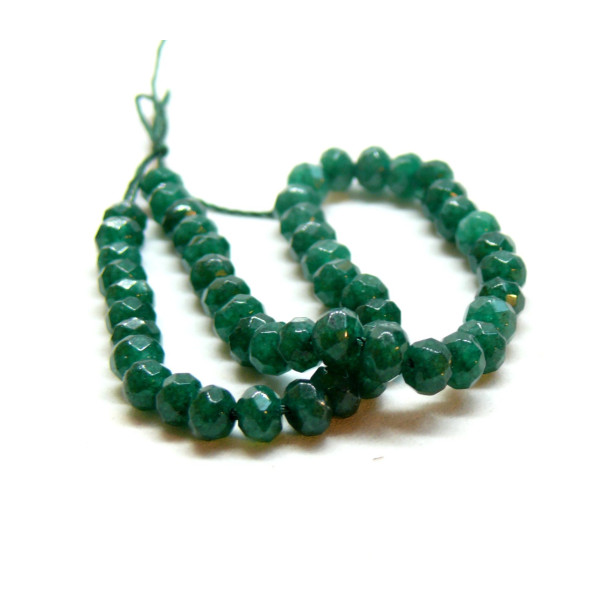 Perles Rondelle facettée 2 par 4 mm, Jade Malaisienne