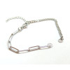 Bracelets Intercalaire, maille Rectangle et maille gourmette, Acier Inoxydable 304 finition Argenté