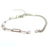 Bracelets Intercalaire, maille Rectangle et maille gourmette, Acier Inoxydable 304 finition Argenté