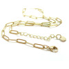 Collier maille rectangle 12 par 4mm, Acier Inoxydable 304,  Doré à l'or fin 18K, placage IONIQUE