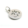 Pendentifs avec anneau médaillon Yoga Ohm 12 mm, Acier Inoxydable 304 Argenté