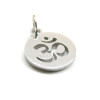 Pendentifs avec anneau médaillon Yoga Ohm 12 mm, Acier Inoxydable 304 Argenté
