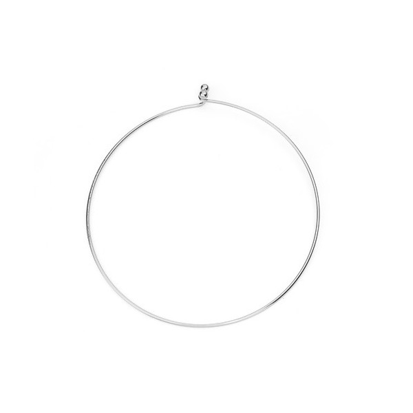 Collier, Torque JONC RIGIDE 2mm, laiton coloris Argent Platine