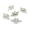 Pendentifs, connecteur Fleur 15mm, métal  finition Argent Antique