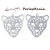 Estampes LEOPARD 30mm,  ACIER INOXYDABLE finition Argent Platine