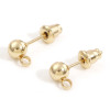 Boucles d'oreilles Puce Bille 5 mm avec attache, et embouts poussoirs, Acier inoxydable 304, finition Doré à l'or fin 18K