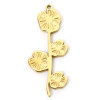 Pendentif, Tige fleur de pissenlit 25mm, Acier Inoxydable 304, finition Doré à l'or fin 18K, Placage IONIQUE
