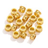 Perles Intercalaires, Rondelles Travaillées 8 par 5mm, Acier Inoxydable 304, finition Doré à l'or fin 18K