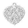 Estampes, pendentifs feuille 13mm, métal coloris Argenté