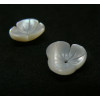 Perles intercalaire 3D, forme Fleur, Nacre sculptée 8mm, Nacre naturelle finition BLANC