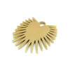 Pendentif, Eventail 15mm, Acier Inoxydable 304, finition Doré, Placage IONIQUE
